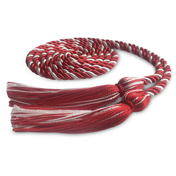 Single Graduation Honor Cord Red/White by Wholesale Grad Supply