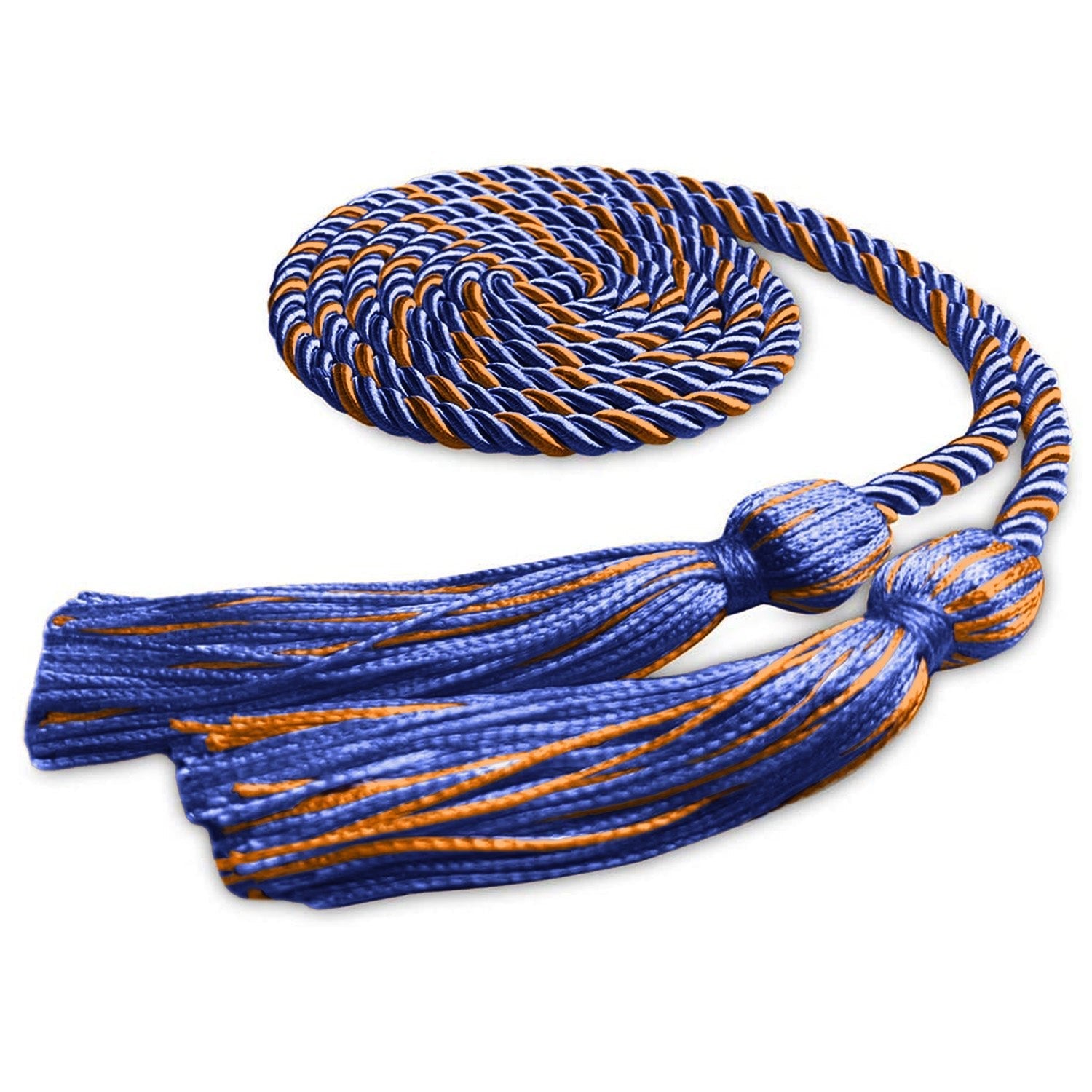 Single Graduation Honor Cord Royal Blue/Orange by Wholesale Grad Supply