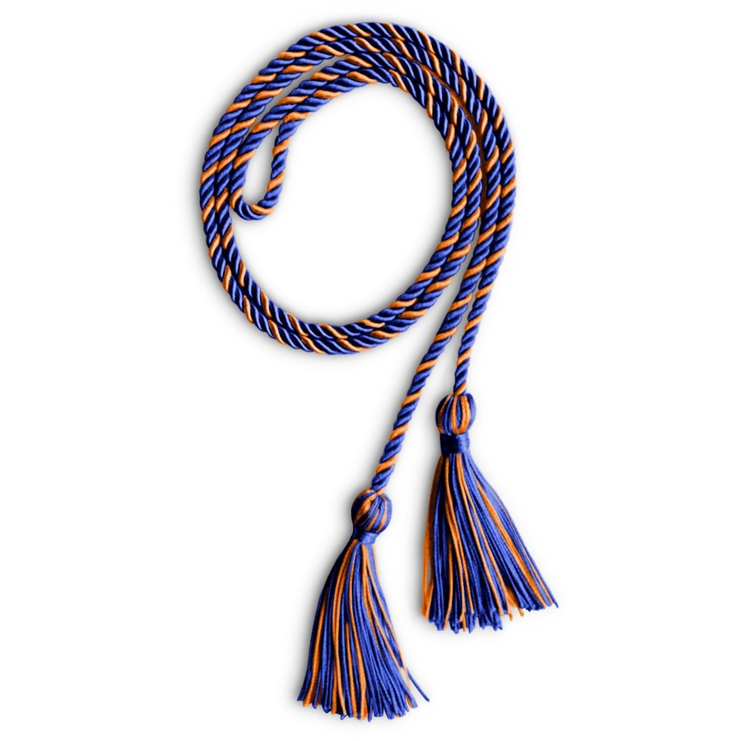 Single Graduation Honor Cord Royal Blue/Orange by Wholesale Grad Supply
