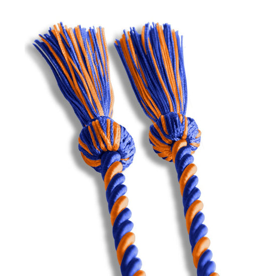 Single Graduation Honor Cord Royal Blue/Orange by Wholesale Grad Supply