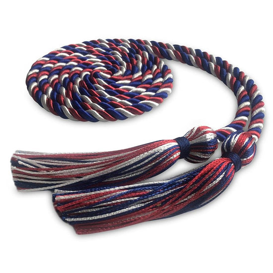 Single Graduation Honor Cord Royal Blue/Red/White by Wholesale Grad Supply
