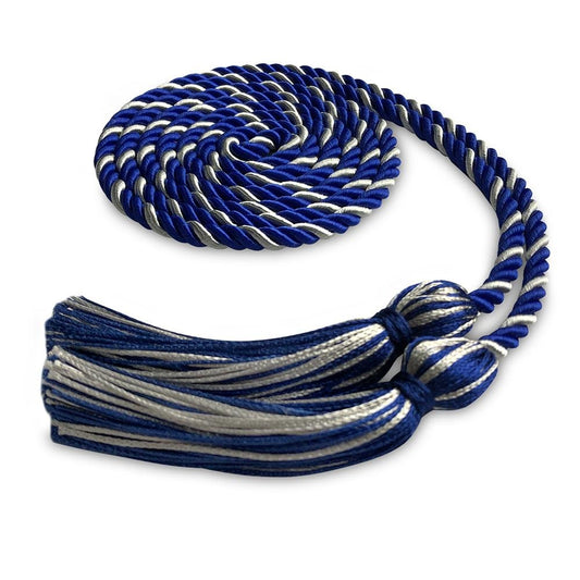 Single Graduation Honor Cord Royal Blue/Silver by Wholesale Grad Supply