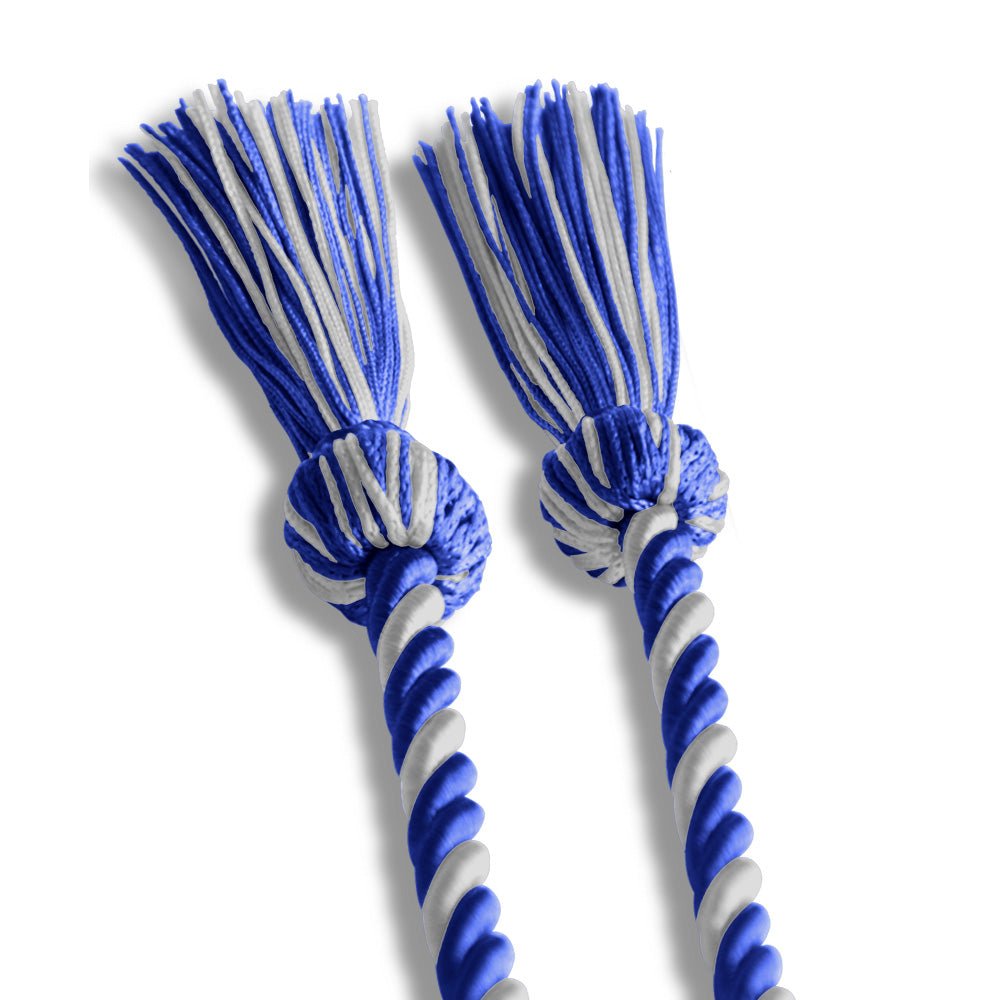 Single Graduation Honor Cord Royal Blue/White by Wholesale Grad Supply