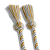 Single Graduation Honor Cord White/Antique Gold by Wholesale Grad Supply