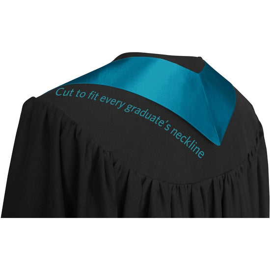 Turquoise Class of 2025 Graduation Stole/Sash with Classic Tips by Wholesale Grad Supply