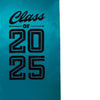 Turquoise Class of 2025 Graduation Stole/Sash with Classic Tips by Wholesale Grad Supply