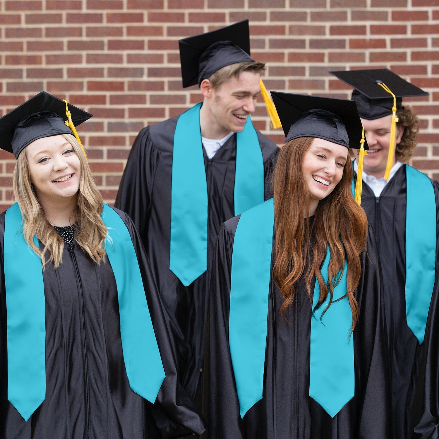 Turquoise Graduation Stole by Wholesale Grad Supply