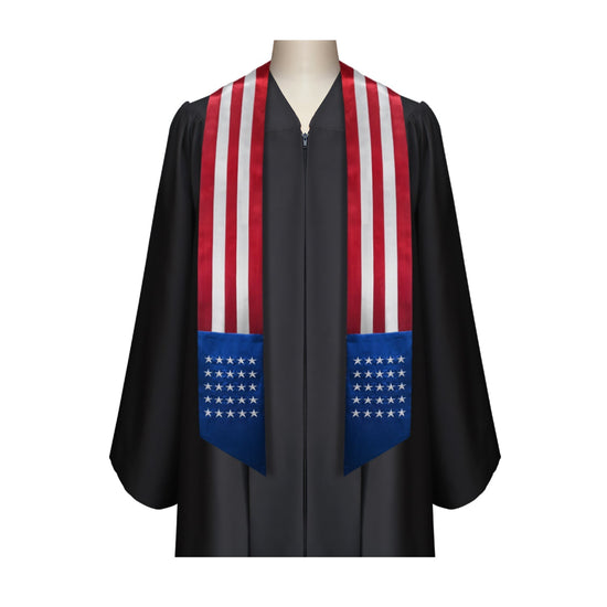 United States of America International Graduation Stole/Sash Study Abroad Graduate by Wholesale Grad Supply