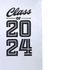 White Class of 2024 Graduation Stole/Sash with Classic Tips by Wholesale Grad Supply