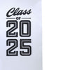 White Class of 2025 Graduation Stole/Sash with Classic Tips by Wholesale Grad Supply