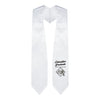 White Education Graduate Stole/Sash with Classic Tips by Wholesale Grad Supply