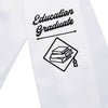 White Education Graduate Stole/Sash with Classic Tips by Wholesale Grad Supply