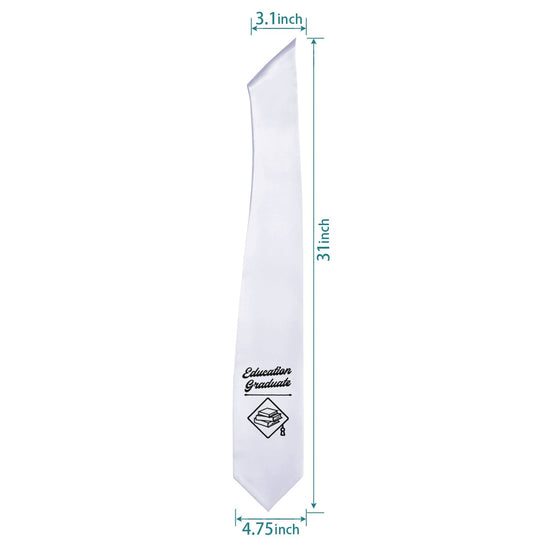 White Education Graduate Stole/Sash with Classic Tips by Wholesale Grad Supply