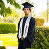 White First Generation Graduate Stole/Sash with Classic Tips by Wholesale Grad Supply