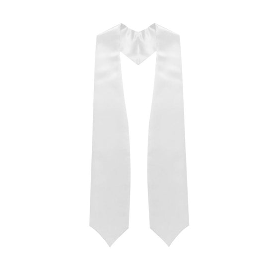 White Graduation Stole by Wholesale Grad Supply