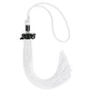 White Graduation Tassel with Black Bling Charm by Wholesale Grad Supply