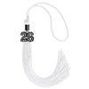 White Graduation Tassel with Black Bling Charm by Wholesale Grad Supply
