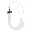 White Graduation Tassel with Black Bling Charm by Wholesale Grad Supply