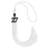 White Graduation Tassel with Black Bling Charm by Wholesale Grad Supply