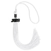 White Graduation Tassel with Black Bling Charm by Wholesale Grad Supply