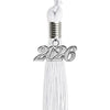 White Graduation Tassel with Silver Bling Charm by Wholesale Grad Supply
