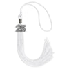 White Graduation Tassel with Silver Bling Charm by Wholesale Grad Supply