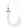 White Graduation Tassel with Silver Bling Charm by Wholesale Grad Supply