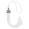White Graduation Tassel with Silver Bling Charm by Wholesale Grad Supply