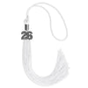 White Graduation Tassel with Silver Bling Charm by Wholesale Grad Supply