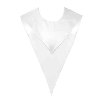 White Graduation V-Stole by Wholesale Grad Supply