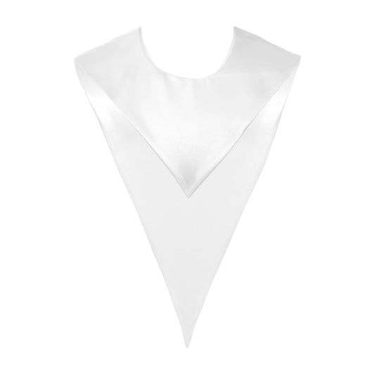 White Graduation V-Stole by Wholesale Grad Supply
