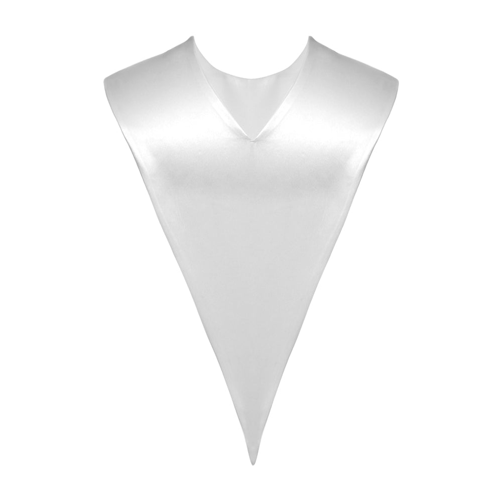 White Graduation V-Stole by Wholesale Grad Supply