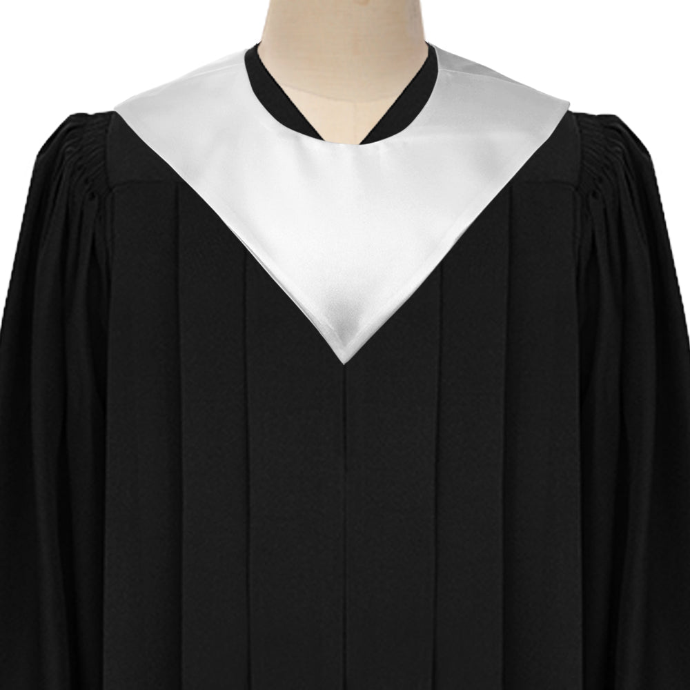 White Graduation V-Stole by Wholesale Grad Supply