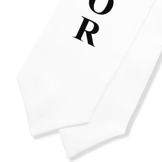White Honors Graduation Stole/Sash with Classic Tips by Wholesale Grad Supply