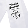 White Nursing Graduate Stole/Sash with Classic Tips by Wholesale Grad Supply