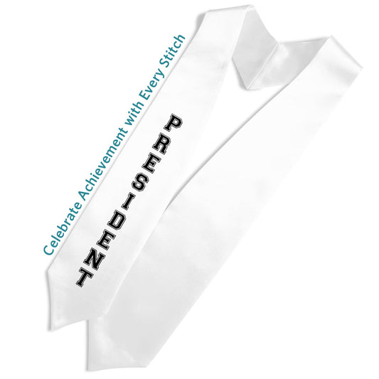 White President Graduation Stole by Wholesale Grad Supply