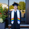 White Rainbow LGBTQ+ Gay Pride Graduation Stole by Wholesale Grad Supply