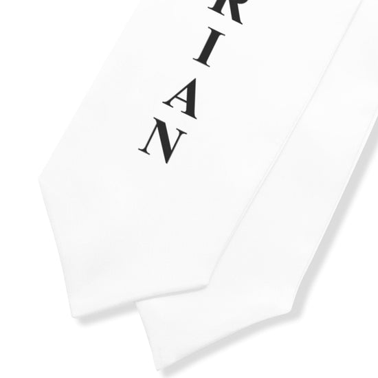 White Salutatorian Graduation Stole/Sash with Classic Tips by Wholesale Grad Supply