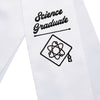 White Science Graduate Stole/Sash with Classic Tips by Wholesale Grad Supply