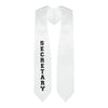 White Secretary Graduation Stole by Wholesale Grad Supply