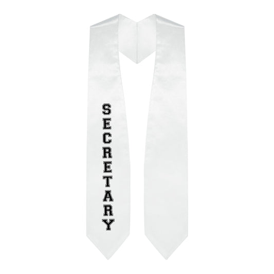 White Secretary Graduation Stole by Wholesale Grad Supply