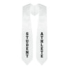 White Student Athlete Graduate Stole/Sash with Classic Tips by Wholesale Grad Supply