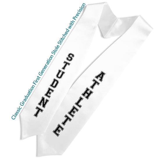 White Student Athlete Graduate Stole/Sash with Classic Tips by Wholesale Grad Supply