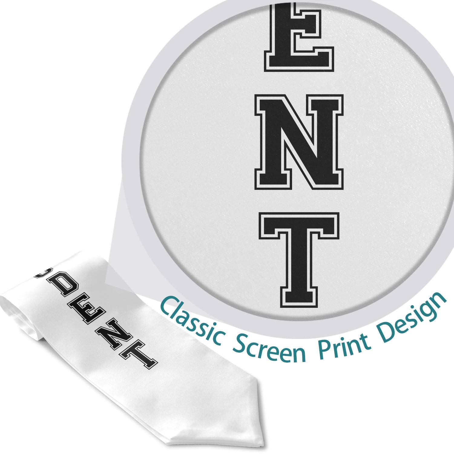 White Student Athlete Graduate Stole/Sash with Classic Tips by Wholesale Grad Supply