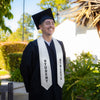 White Student Athlete Graduate Stole/Sash with Classic Tips by Wholesale Grad Supply