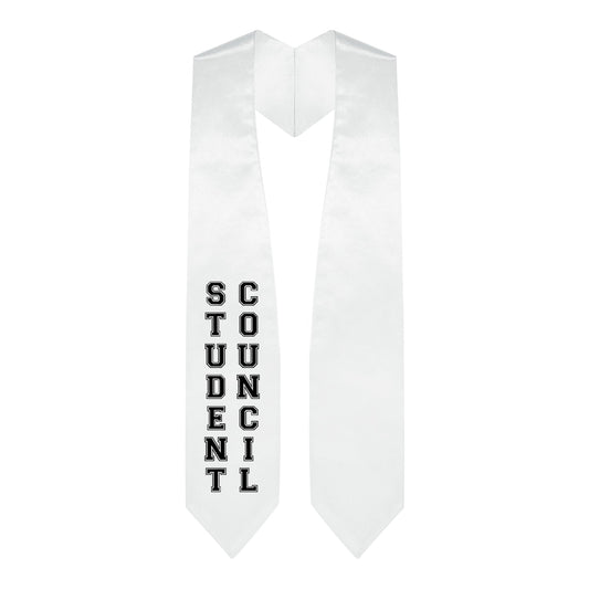 White Student Council Graduation Stole by Wholesale Grad Supply