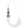 White Tassel with Photo Frame Charm and Bling Charm by Wholesale Grad Supply