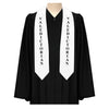 White Valedictorian Graduation Stole/Sash with Classic Tips by Wholesale Grad Supply