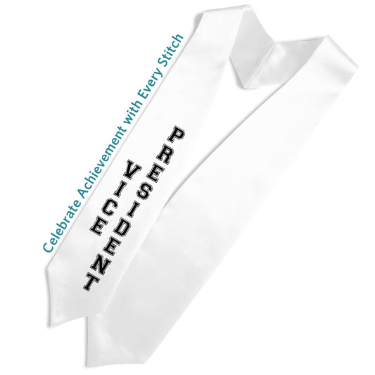 White Vice President Graduation Stole by Wholesale Grad Supply