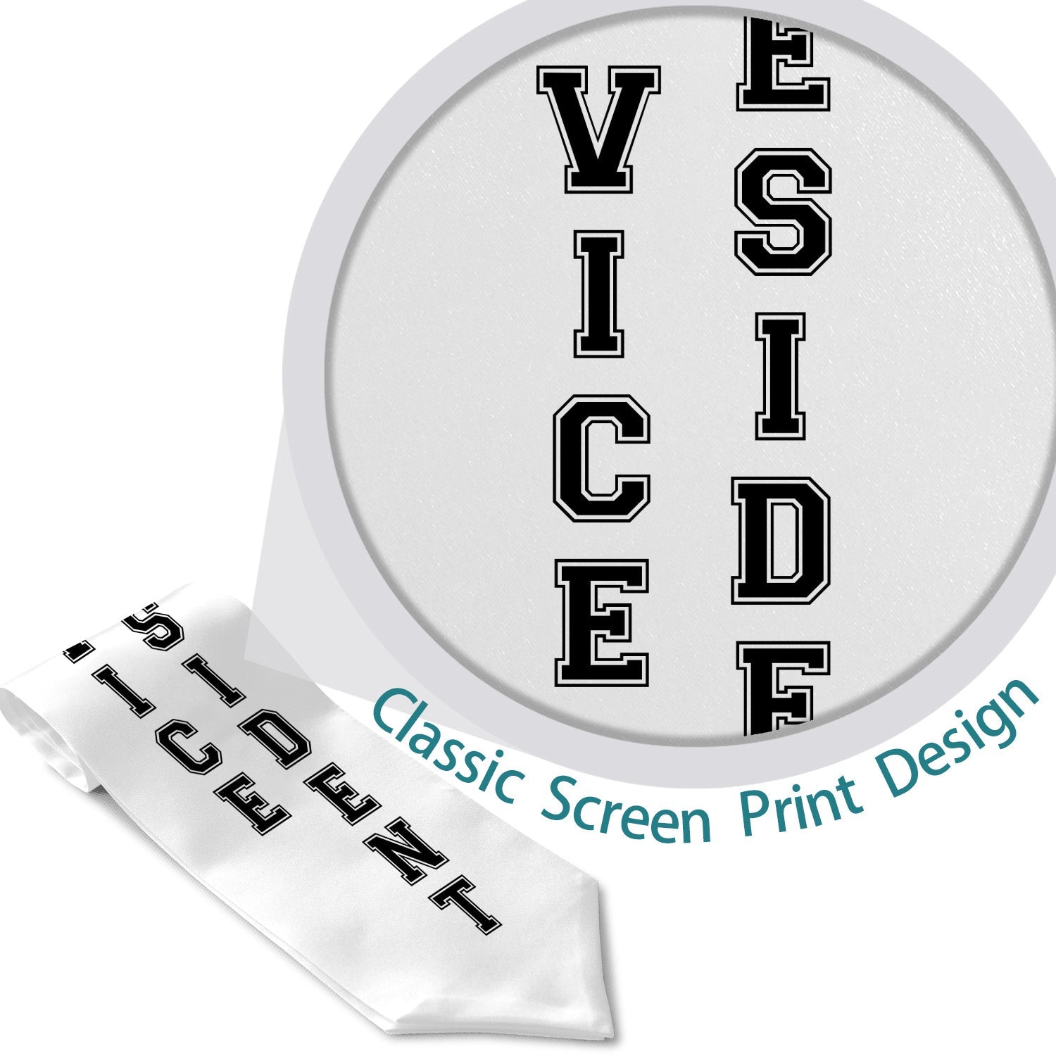 White Vice President Graduation Stole by Wholesale Grad Supply